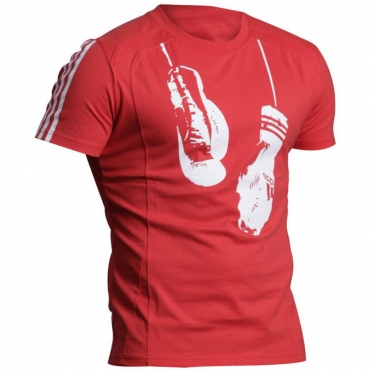 Adidas T-shirt Slim Fit Boxing Gloves Rood